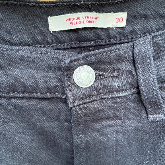 Levi’s Wedgie Straight Jeans Black Size 30 - Picture 3 of 7